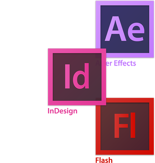 after effects, indesign, flash after effects, indesign, flash